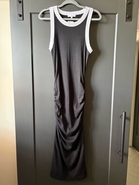 NWT Evereve Michael Stars Black Maxi Dress with White Trim